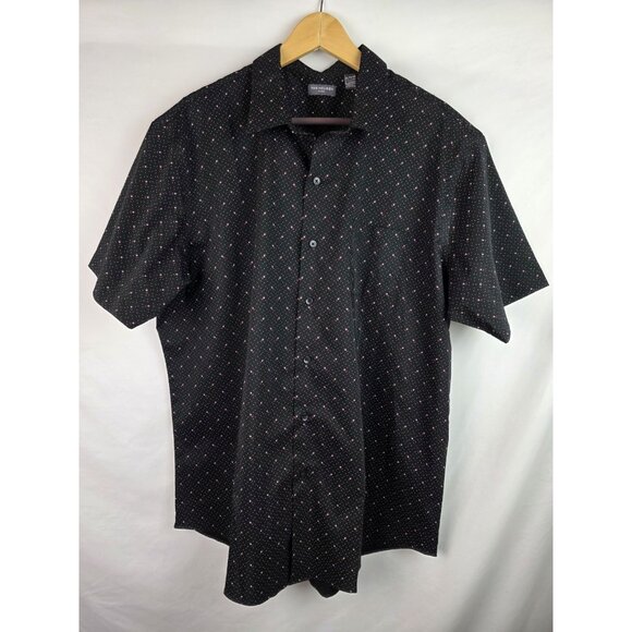 Van Heusen Flex Men's Shirt Size XL Black Pocket Short Sleeve Button Down Top - Picture 1 of 9